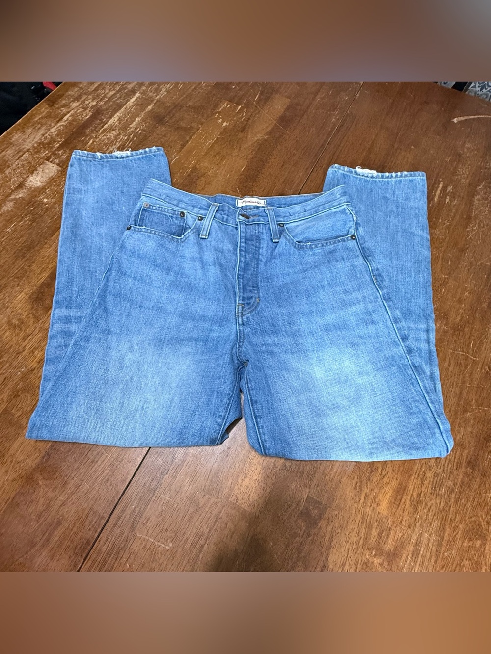 Madewell The Dadjean Jeans Women’s 27 High Rise Relaxed Straight Light Wash